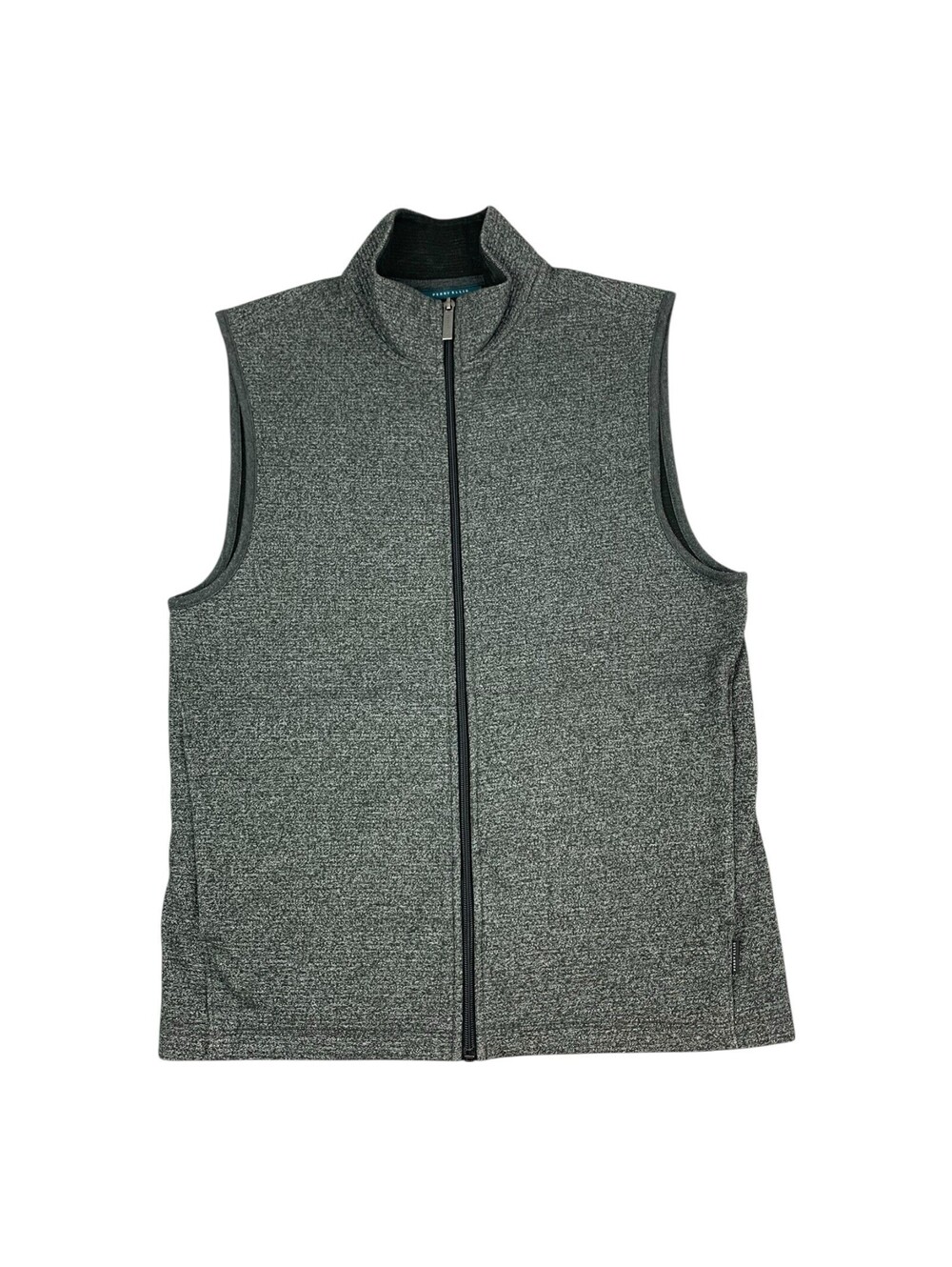 Perry Ellis Full Zip Charcoal Vest, Pockets, Men’s Size Small